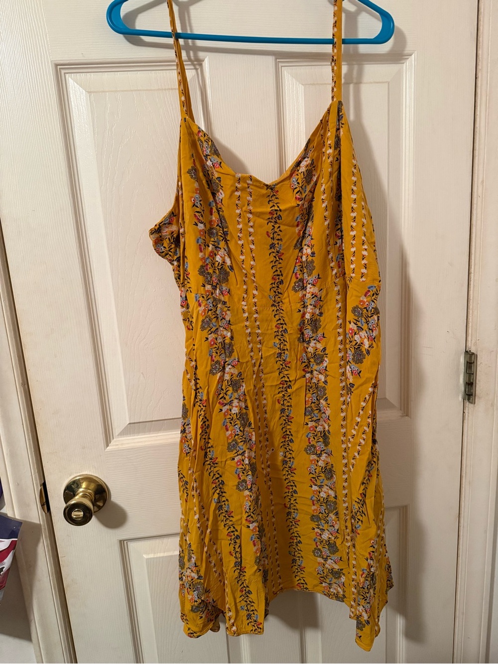 Old Navy Mustard Yellow Floral Midi Dress